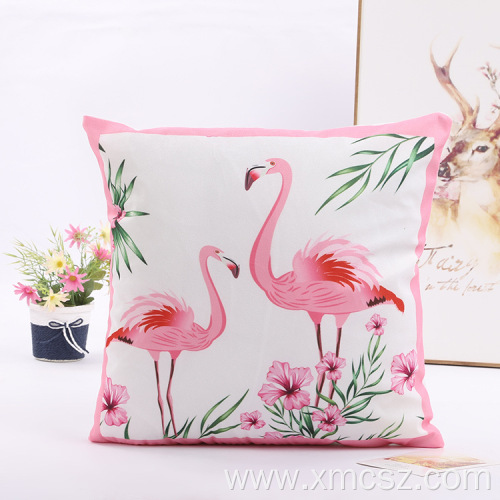 Custom Pink Flamingos Velvet Pillow Case Cushion Cover